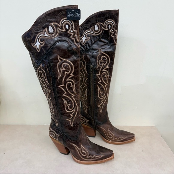 Dan Post Shoes - Dan Post Kommotion Leather Over-the-Knee Western Boots Size 9 (NWT)